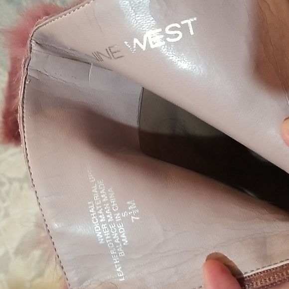 Nine West Pink Suede 1/2 Boot Heels - Picture 6 of 8